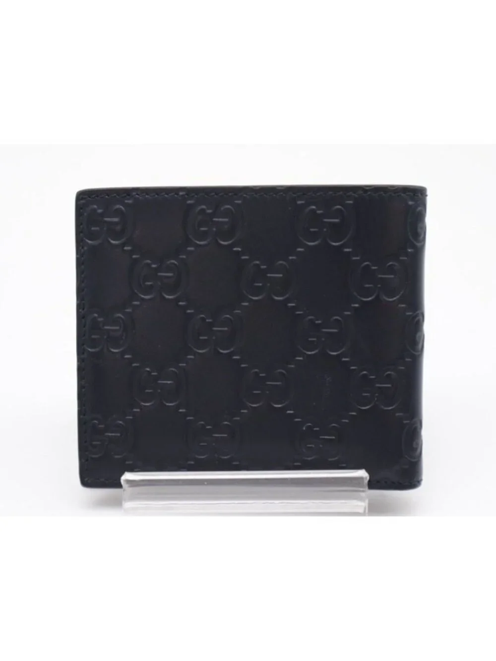 Gucci Bi Foldwallet Guccissima Navy Leather Silver Wallet